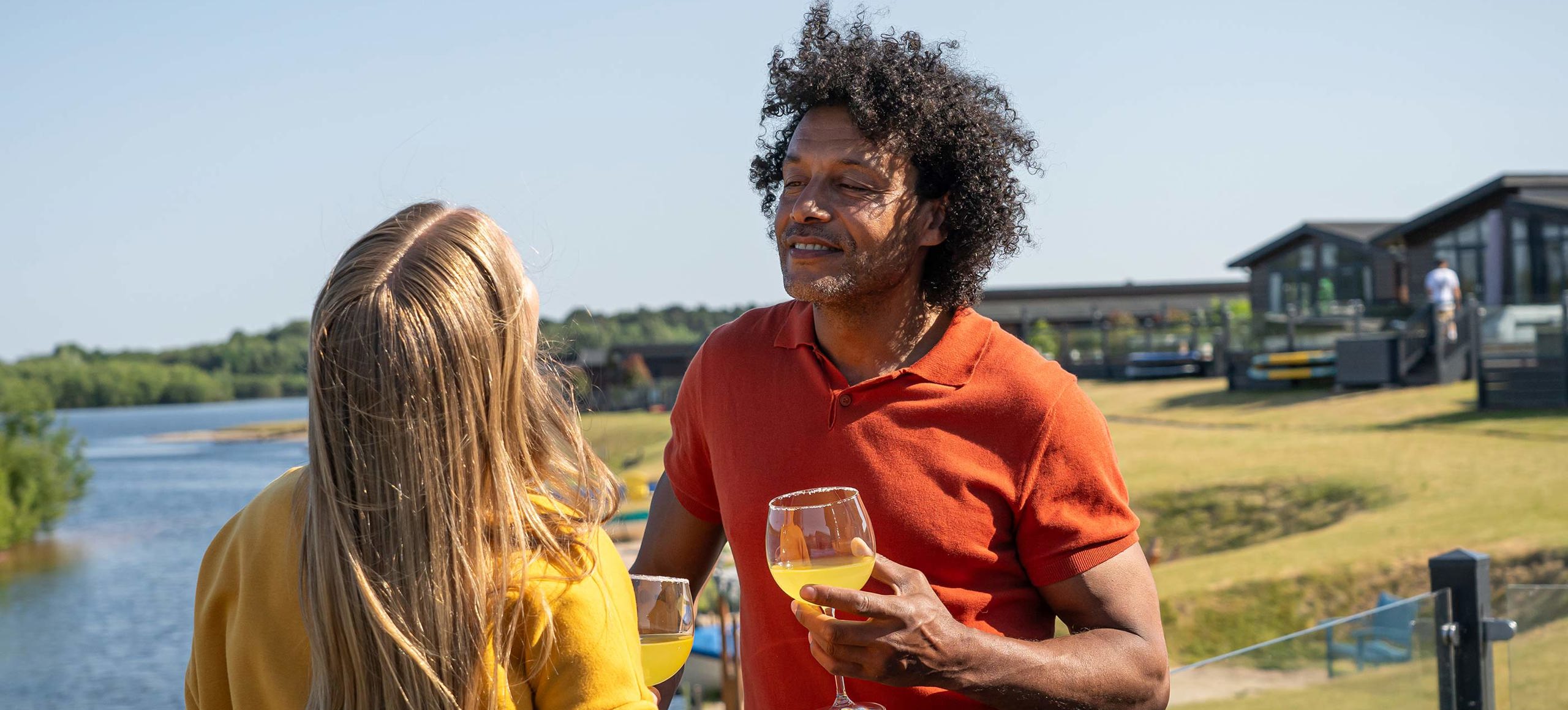 Delamere Couple Talking By Lake