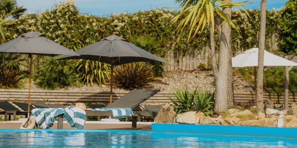 The Warren Pool And Palm Trees