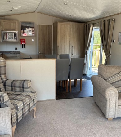Carnaby Helmsley Lodge, lounge with chairs at Finlake