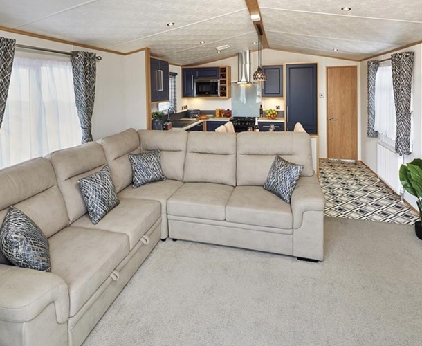 Carnaby Chantry, corner sofa in lounge at Brokerswood