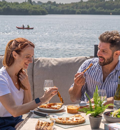 Delamere Couple Eating Pizza