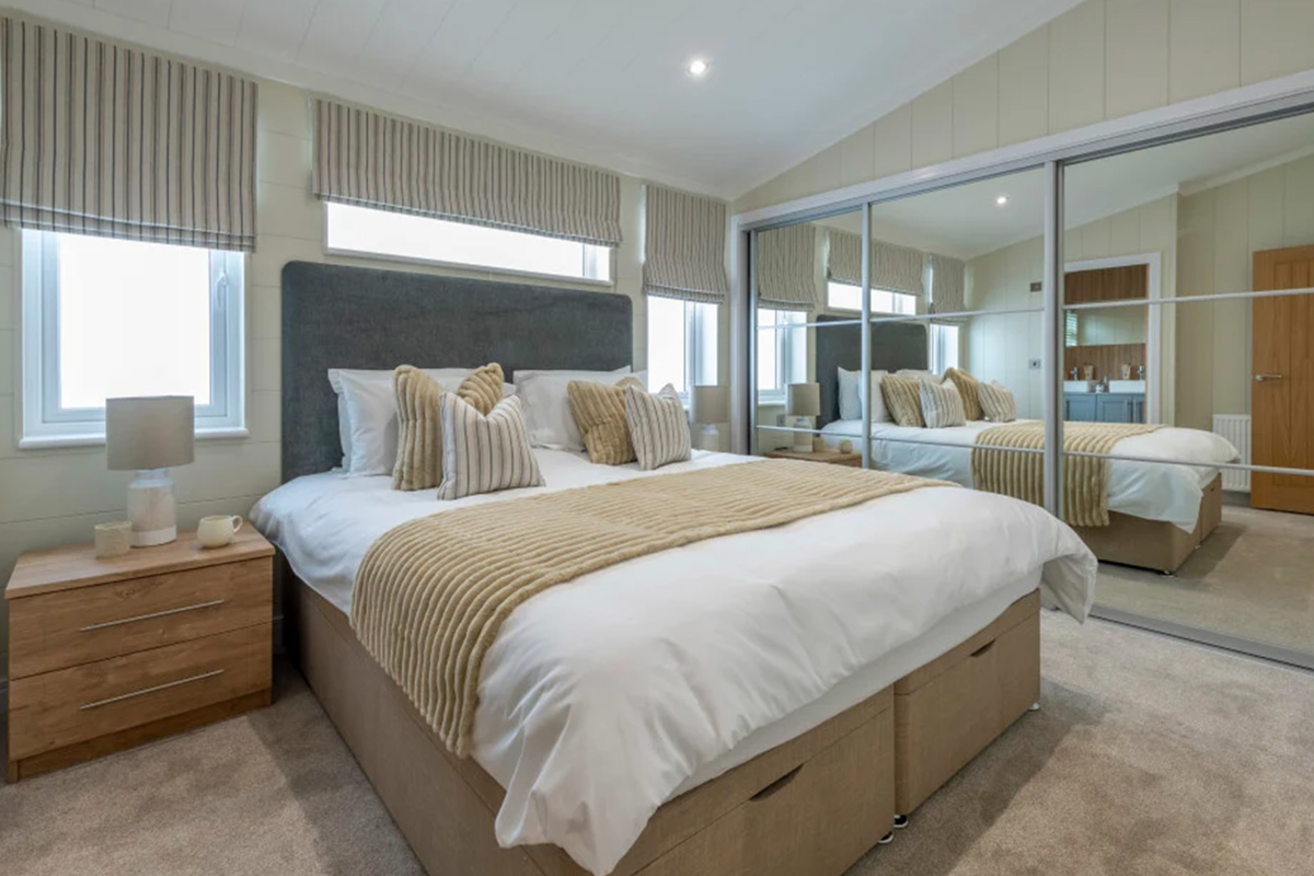 Wessex Contemporary master bedroom at The Warren