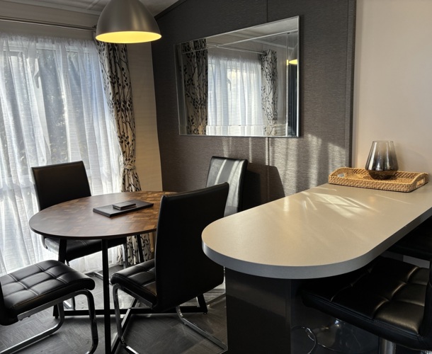 Carnaby Stamford, dining area at Brokerswood