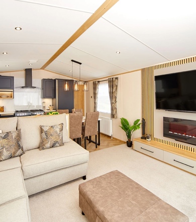 Carnaby Chantry, corner sofa in lounge at Brokerswood