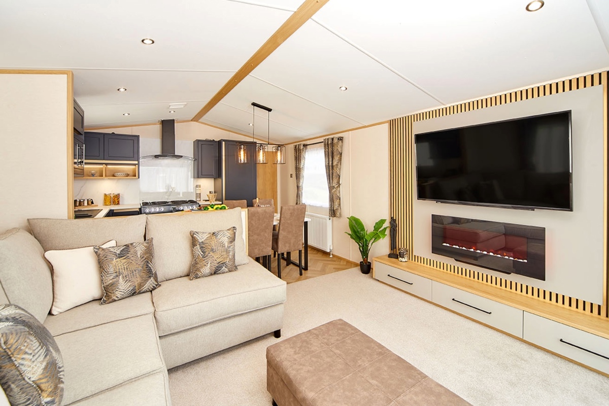 Carnaby Chantry, corner sofa in lounge at Brokerswood