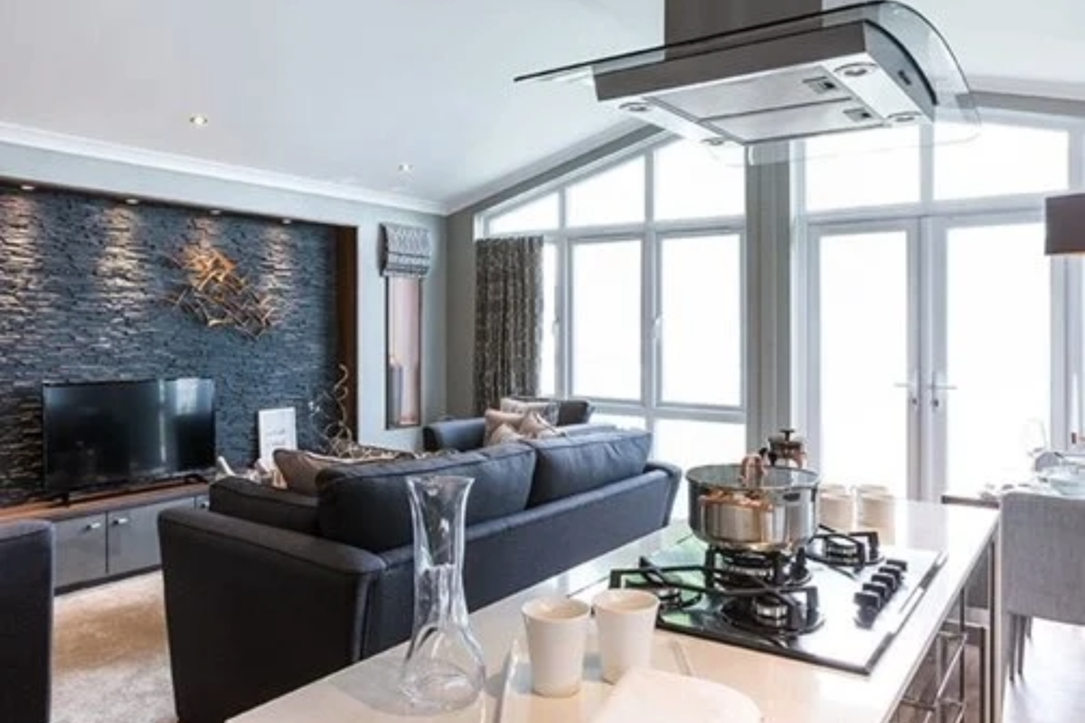 Prestige Bella Vista, kitchen and living space at Delamere