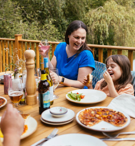 Brokerswood Family Eating Together