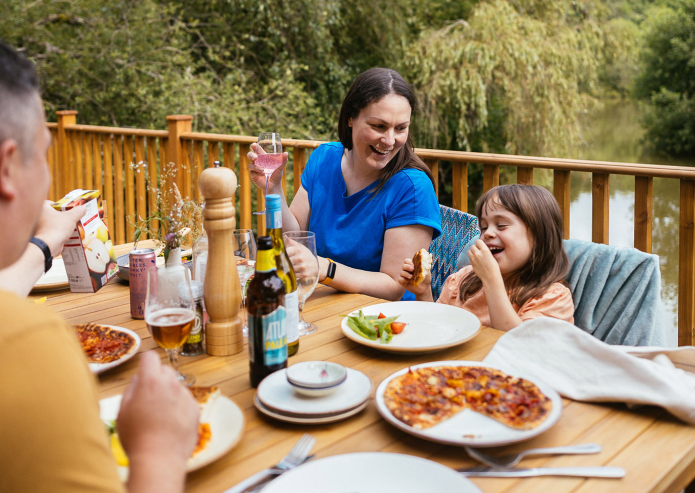 Brokerswood Family Eating Together