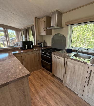 Carnaby Helmsley Lodge, kitchen at Finlake