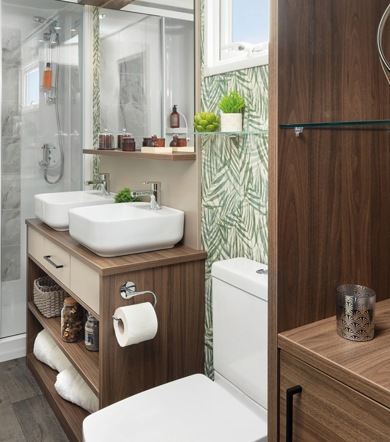 Carnaby Langham, shower room with cabinet at Delamere