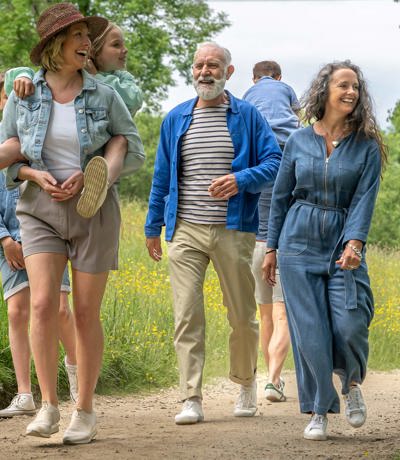 Family Walking in nature at Dartmoor View Holiday Park 