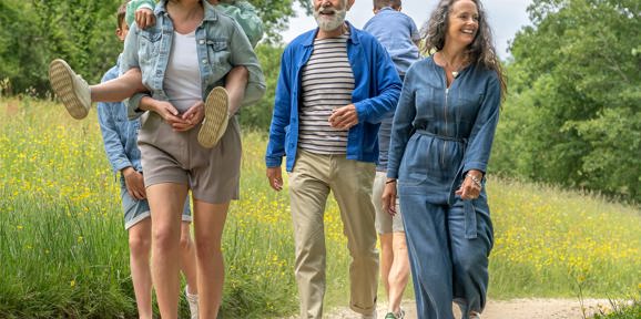 Family Walking in nature at Dartmoor View Holiday Park