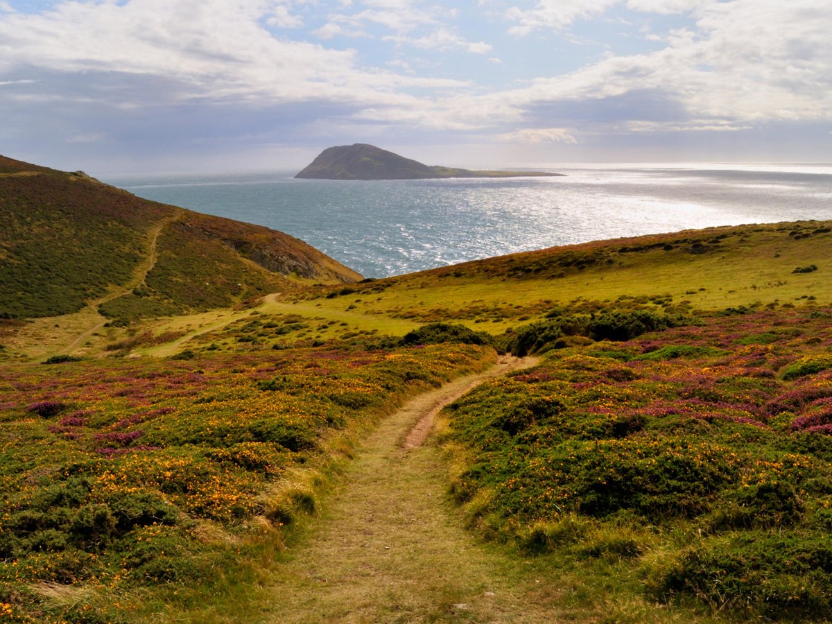 Crugan Local Area Bardsey Island From Hills Above Aberdaron