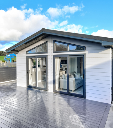 Oakgrove Osprey, exterior and decking at The Warren