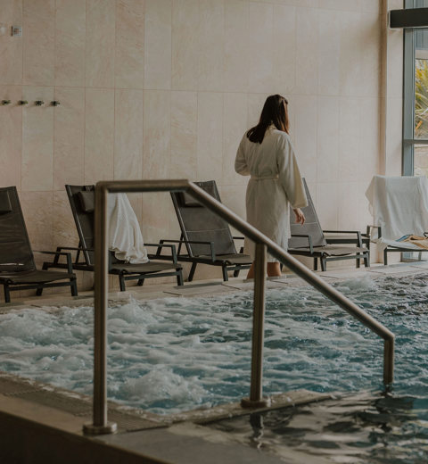 The Warren Lady Walking By Spa Pool