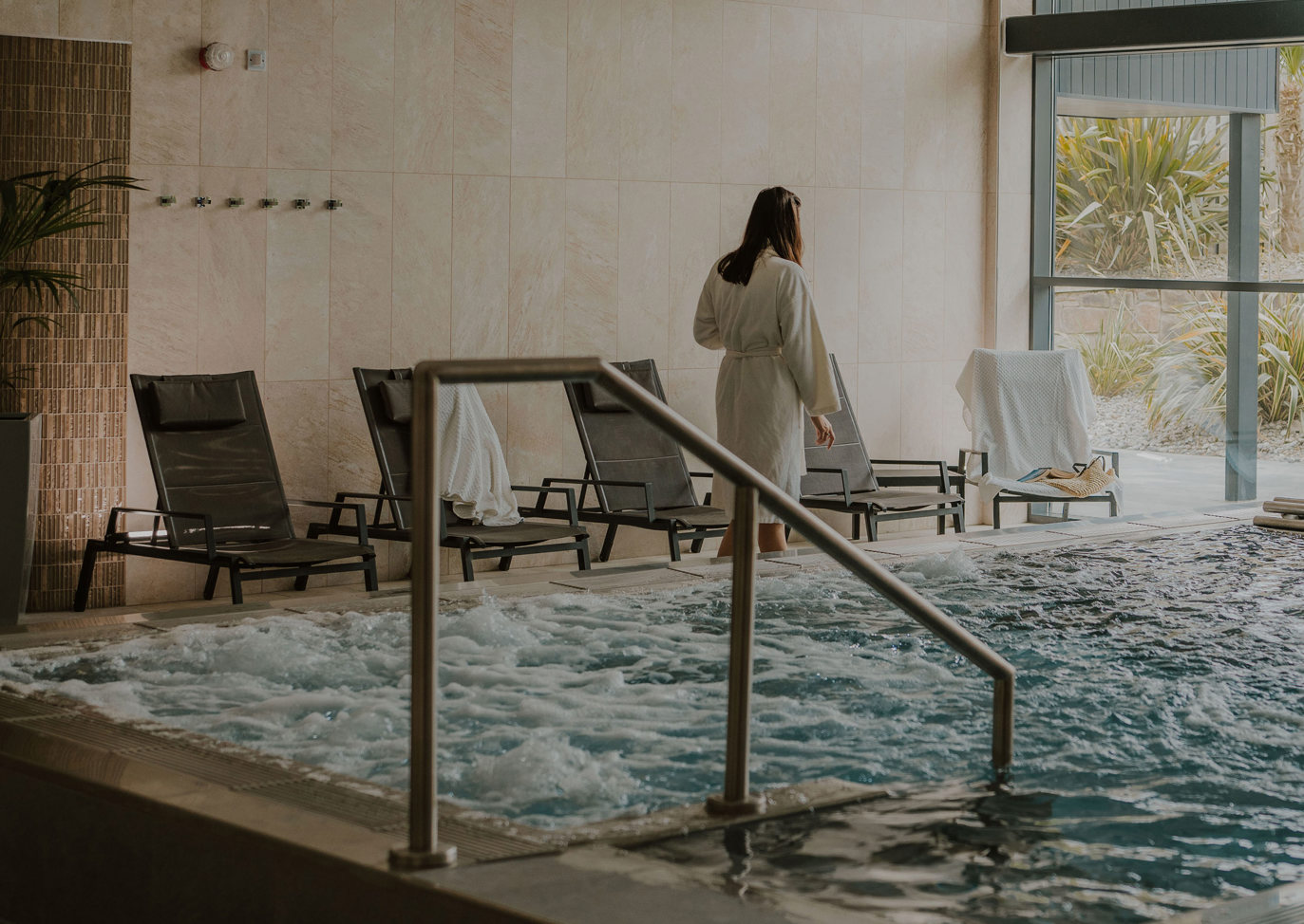 The Warren Lady Walking By Spa Pool