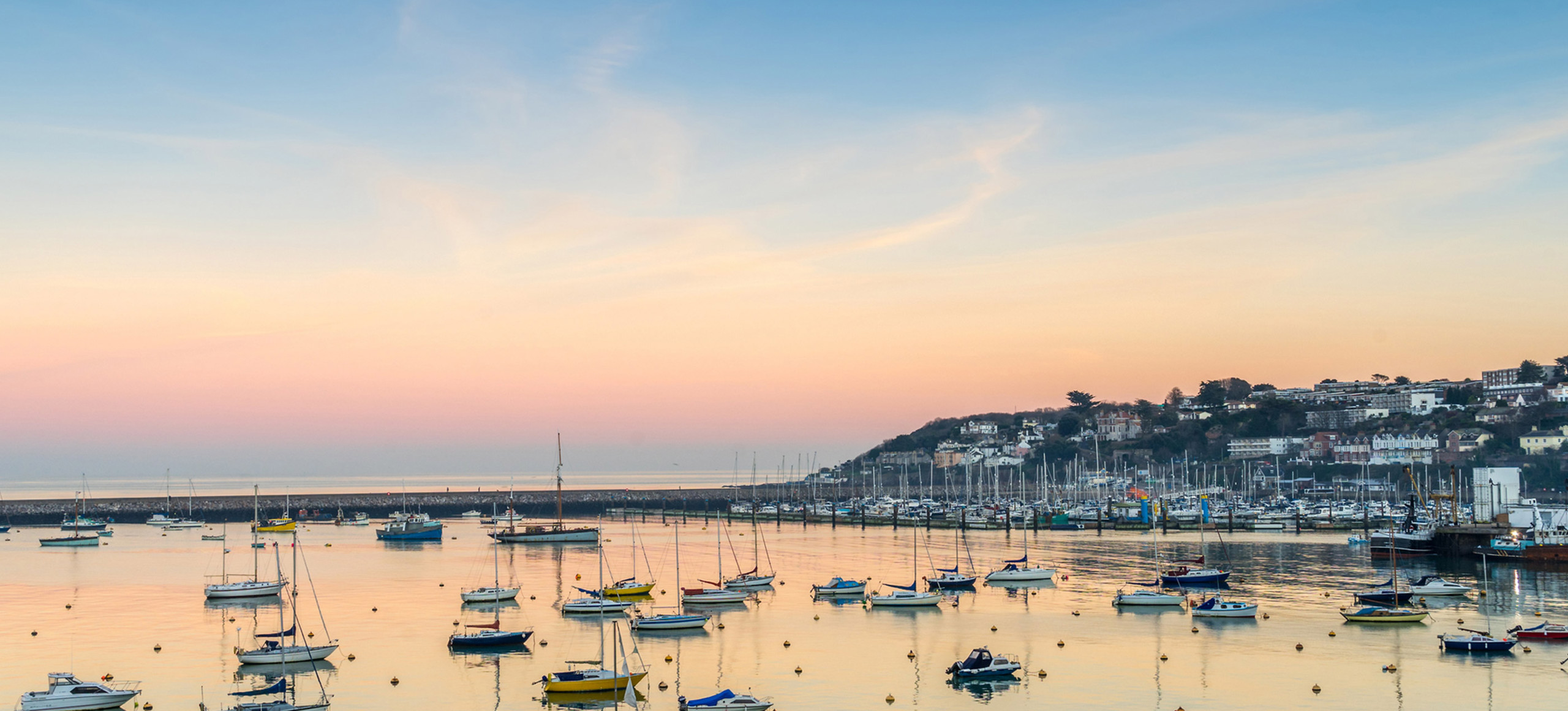 Aerial shot of Brixham near Devon Hills holiday park