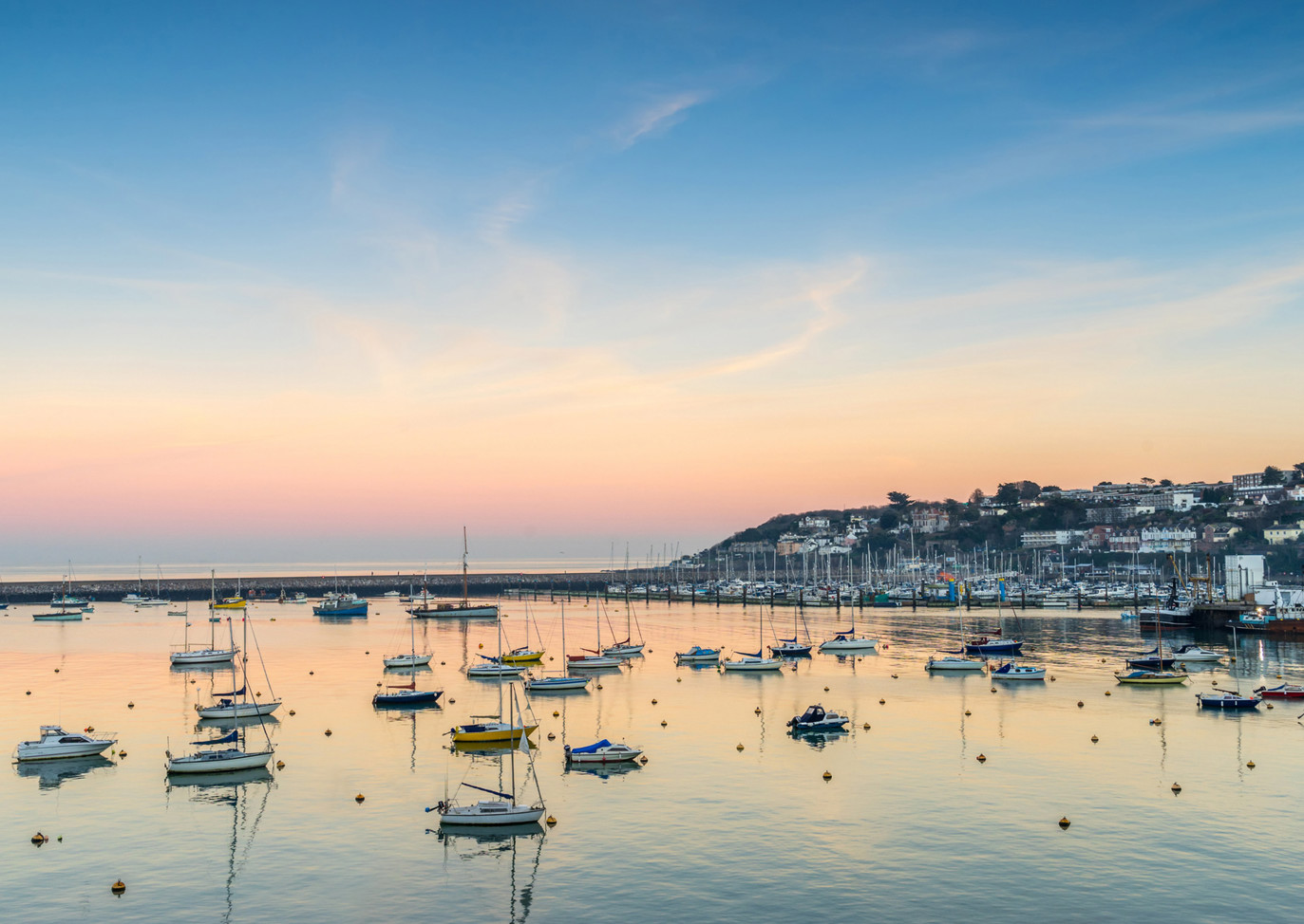 Aerial shot of Brixham near Devon Hills holiday park