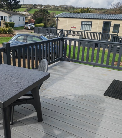 Carnaby Oakdale, view from decking at Praa Sands