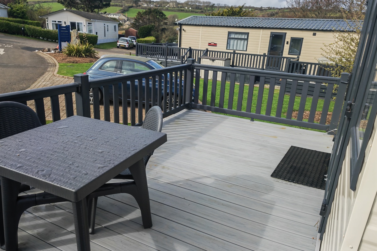 Carnaby Oakdale, view from decking at Praa Sands