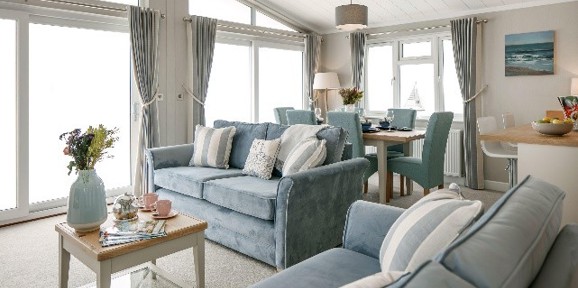 Wessex Contemporary, living room at Brokerswood