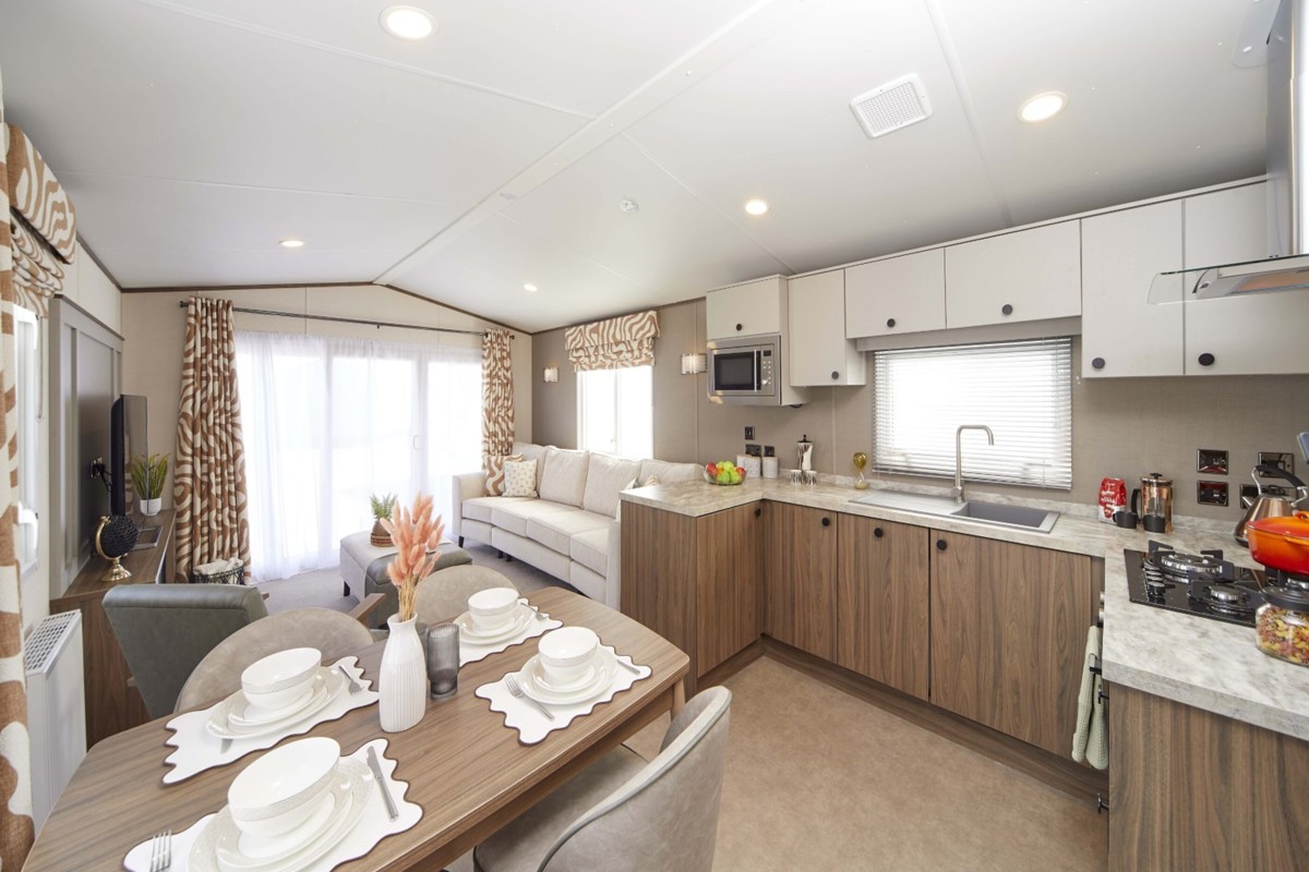 Carnaby Carrington, kitchen and open plan area at Crugan