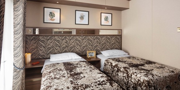 Carnaby Langham, twin bedrooms at Praa Sands