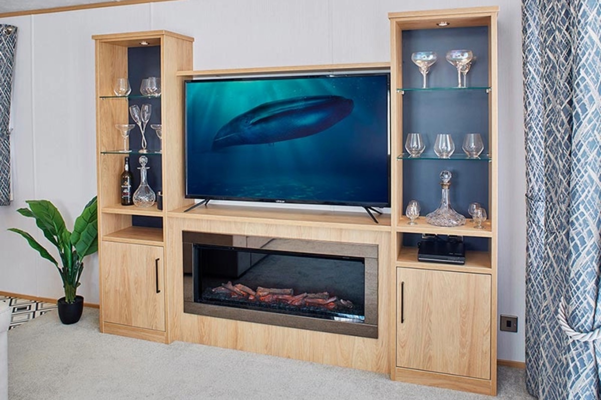 Carnaby Chantry, entertainment unit in lounge at Brokerswood