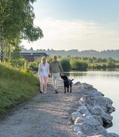 Delamere Couple Walking The Dog