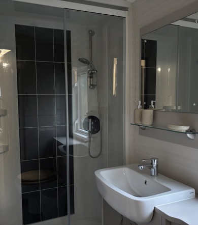 Carnaby Stamford, shower room at Brokerswood