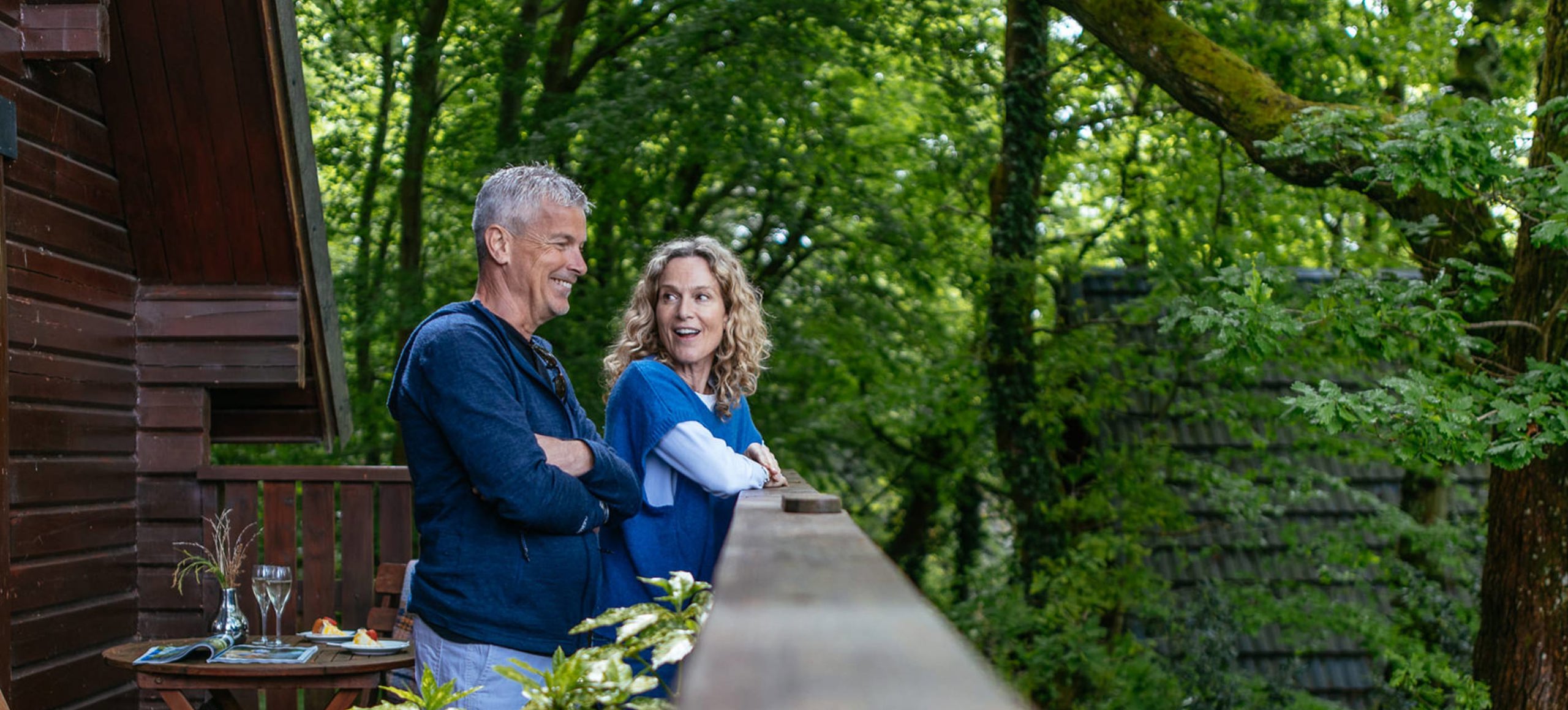 Finlake Couple on A Frame Balcony