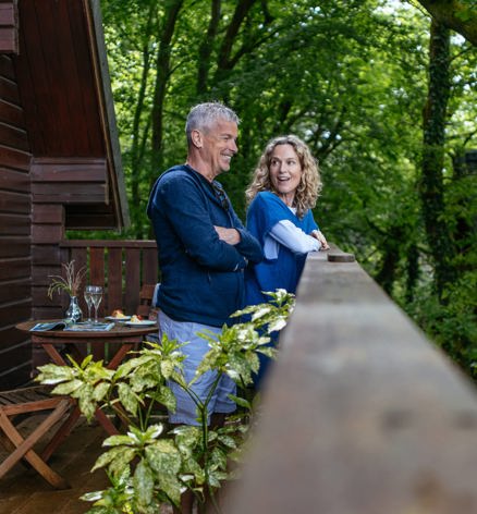 Finlake Couple on A Frame Balcony