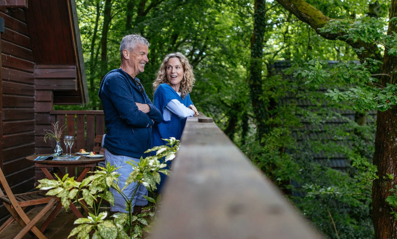 Finlake Couple on A Frame Balcony