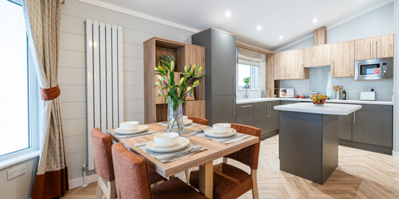 Omar Westfield, dining and kitchen at Talyfan