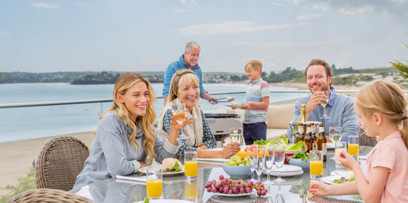 The Warren Family Eating Outside