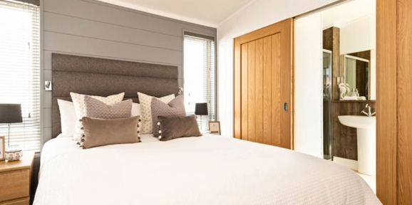 Prestige Dovecote, master bedroom at Brokerswood