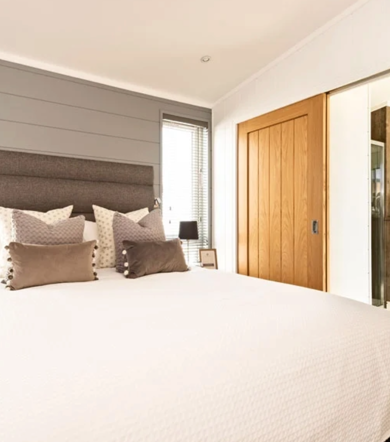 Prestige Dovecote, master bedroom at Brokerswood