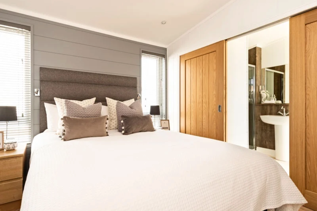 Prestige Dovecote, master bedroom at Brokerswood