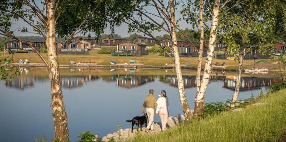 Delamere Couple Walking A Dog