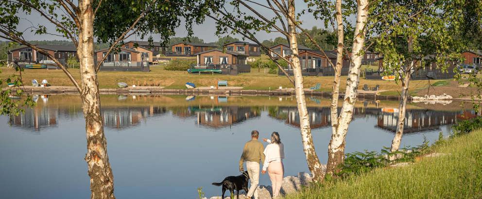 Delamere Couple Walking A Dog