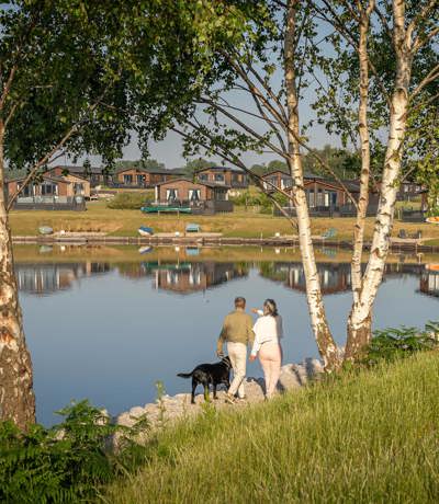 Delamere Couple Walking A Dog